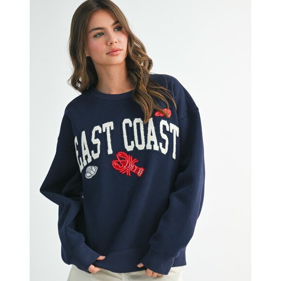 EAST COAST PATCHWORK PULLOVER SWEATER - Picture 1 of 3